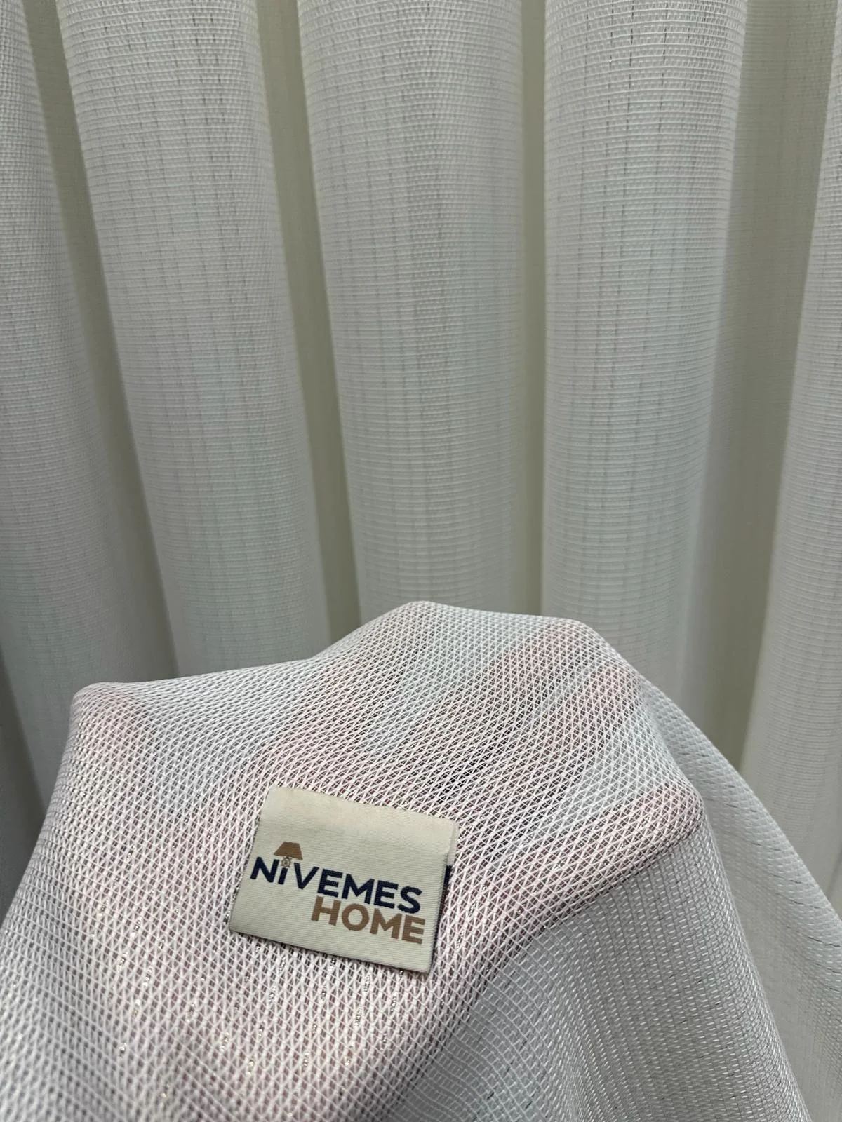 NIVEMESHOME ROSEN HY011 SILVER DETAILED 1/3 DENSELY PLEATED TULLE CURTAIN APM