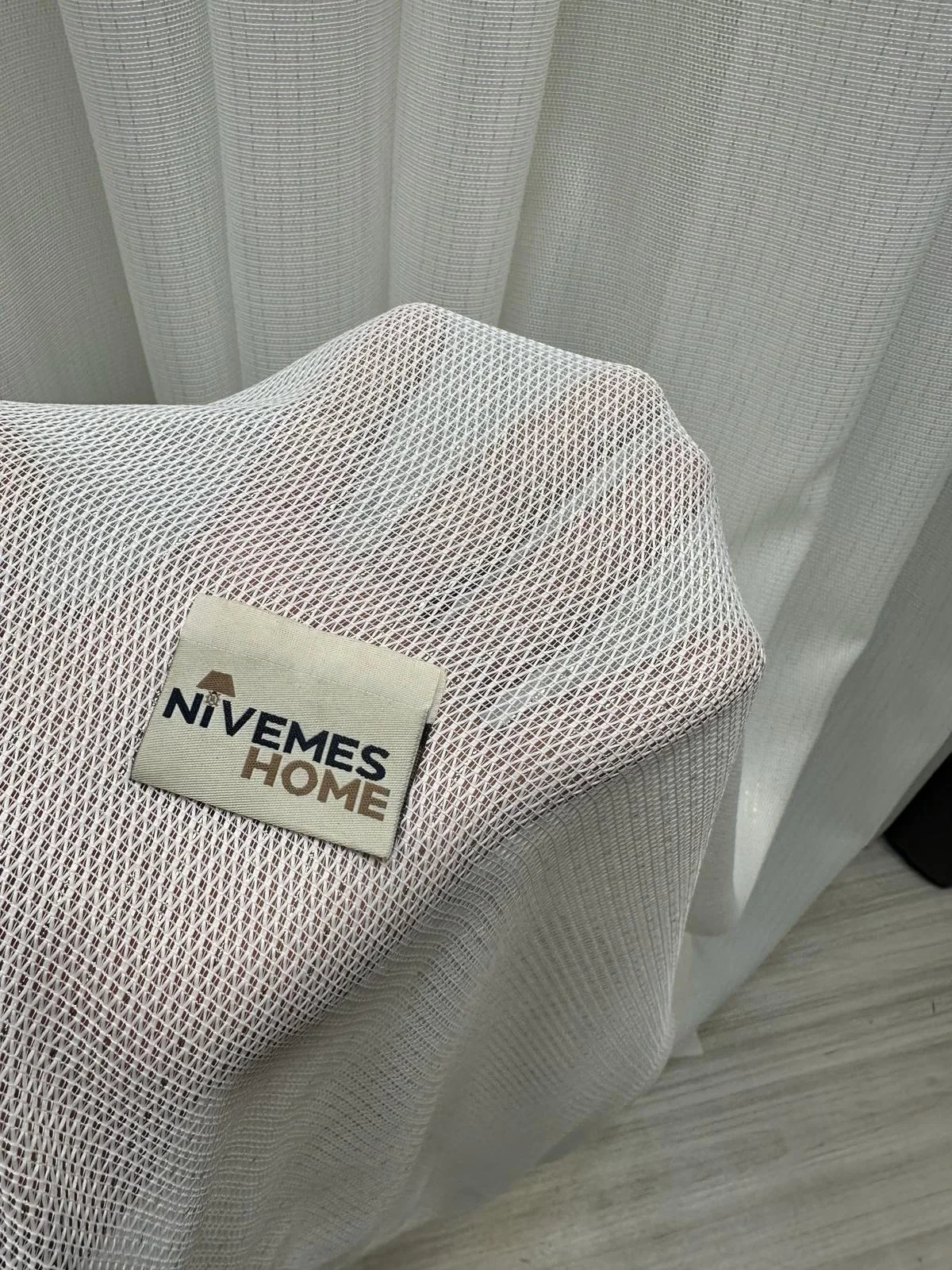 NIVEMESHOME ROSEN HY011 SILVER DETAILED 1/3 DENSELY PLEATED TULLE CURTAIN APM