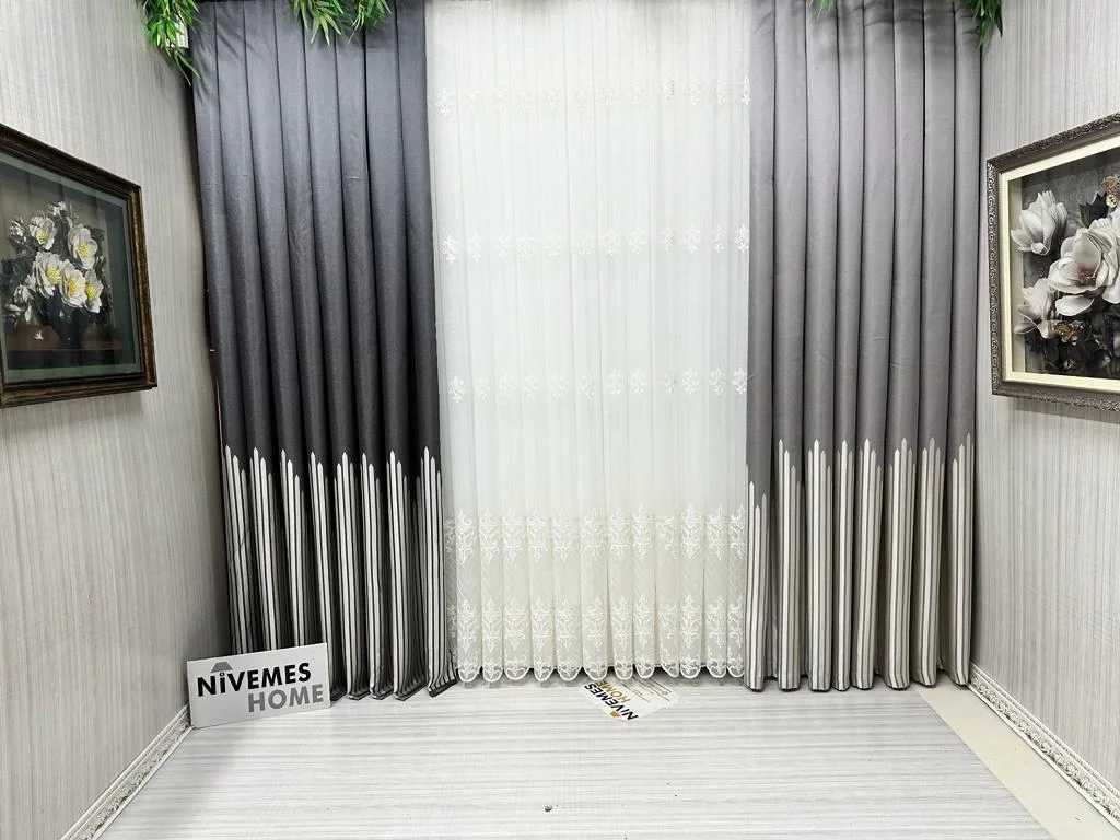 NİVEMESHOME ROYA GOLD BESTICKTE 5167 1/3 DICKES FALT-VORHANG APM