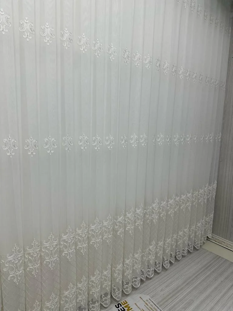 NİVEMESHOME ROYA GOLD EMBROIDERED 5167 1/3 HEAVY PILE TULLE CURTAIN APM