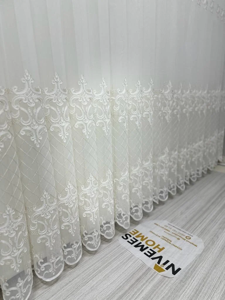 NİVEMESHOME ROYA GOLD EMBROIDERED 5167 1/3 HEAVY PILE TULLE CURTAIN APM