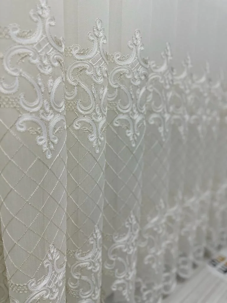 NİVEMESHOME ROYA GOLD EMBROIDERED 5167 1/3 HEAVY PILE TULLE CURTAIN APM