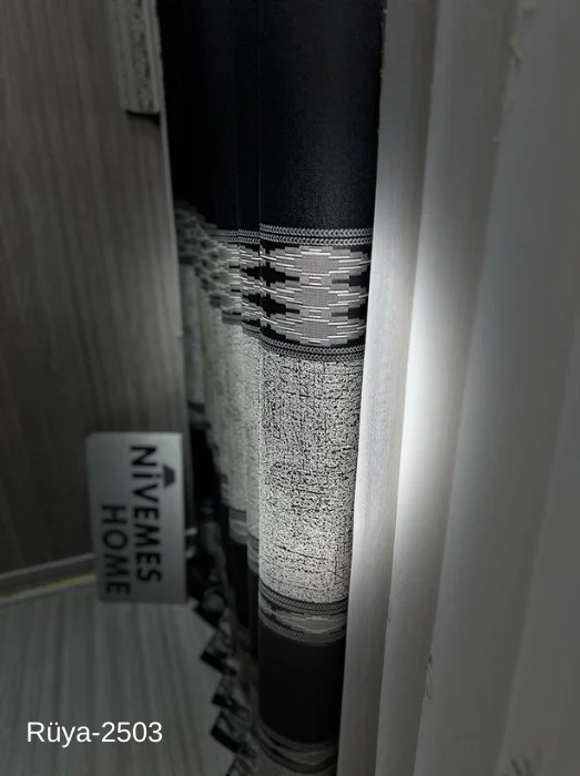 NİVEMESHOME RÜYA FT671477 ANTRASİT V-2503 1/3 DİK DOKUMA PERDE APM