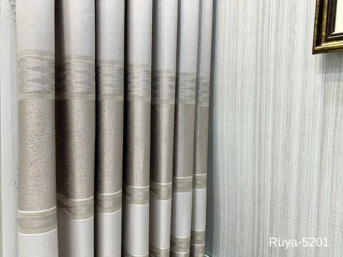 NİVEMESHOME RÜYA FT671477 TAŞ V-5201 1/3 SIK PİLELİ FON PERDE APM
