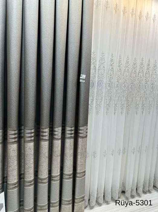 NİVEMESHOME RÜYA FT671477 TOPRAK V-5301 1/3 SIK PİLELİ FON PERDE APM