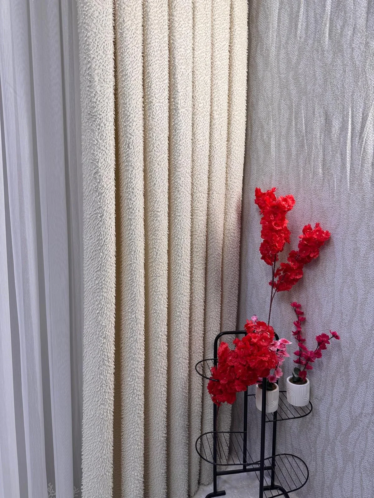 NİVEMESHOME SAHRA BEJ 3-0057 V2 1/3 PİLELİ  FON PERDE APM