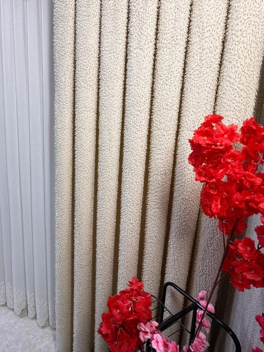 NİVEMESHOME SAHRA BEJ 3-0057 V2 1/3 PİLELİ  FON PERDE APM