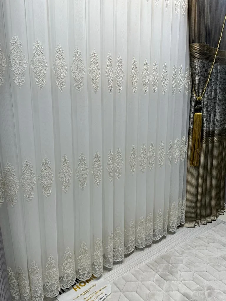 NİVEMESHOME SAMANDAĞ WHITE GROUND 1/3 DENSE PLEATED TULLE CURTAIN APM