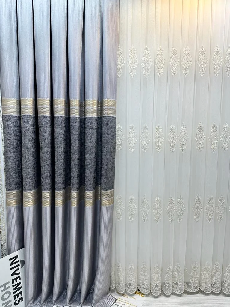NİVEMESHOME SAMANDAĞ WHITE GROUND 1/3 DENSE PLEATED TULLE CURTAIN APM