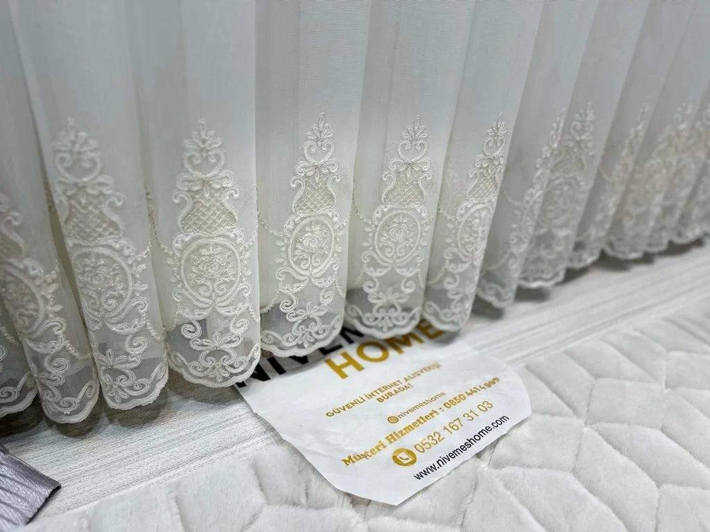 NİVEMESHOME SAMANDAĞ WHITE GROUND 1/3 DENSE PLEATED TULLE CURTAIN APM