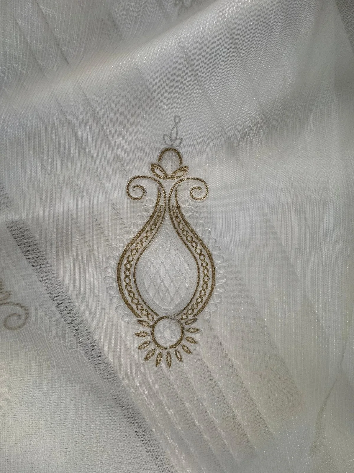NİVEMESHOME SARDES 703 GOLD 1/3 PİLELİ TÜL PERDE