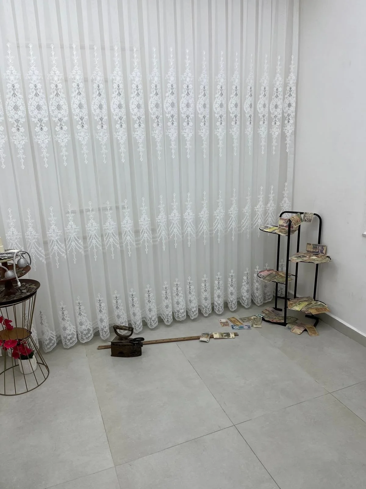 NİVEMESHOME SELEN 2895 GÜMÜŞ  1/3 PİLELİ TÜL PERDE APM