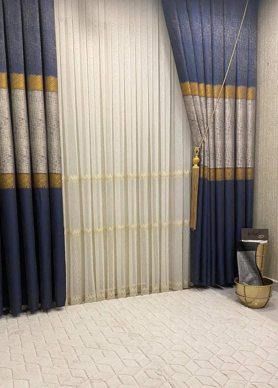 NİVEMESHOME SESİLYA ZİGZAG VERZIERTE GOLD 1/3 DICHTE STAPEL TÜLL VORHANG APM