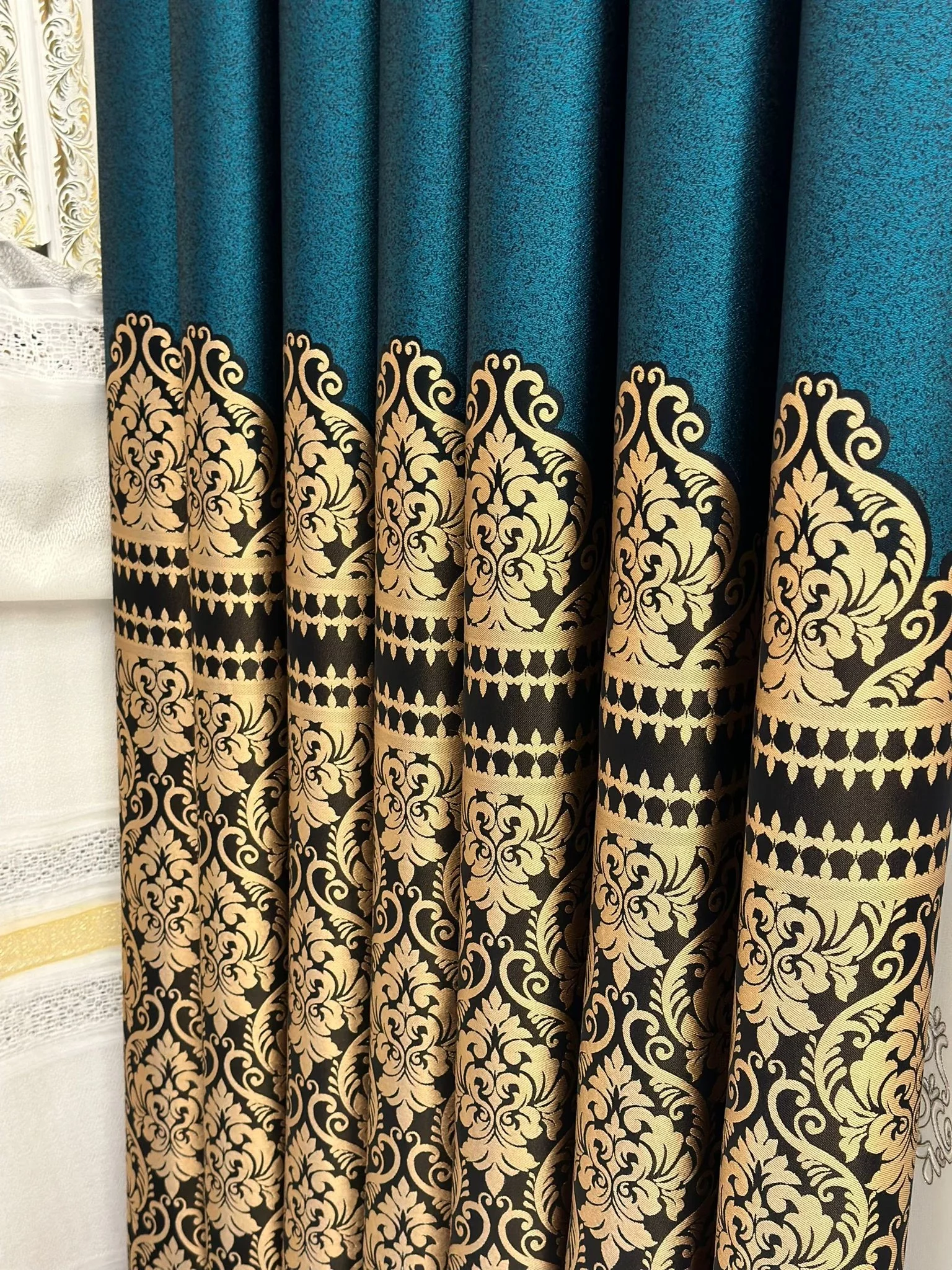 NİVEMESHOME SIDE EMERALD GREEN V-901 FT632057 1/3 TIGHT PLEATED BACK CURTAIN APM
