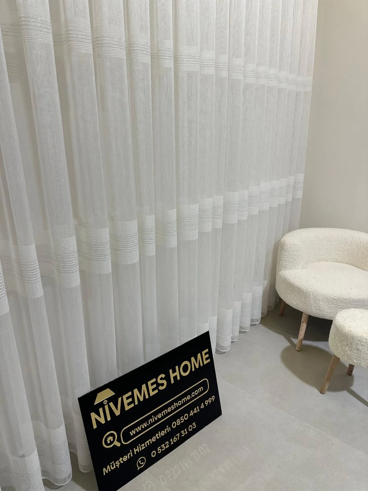 NİVEMESHOME SIMON D813475.801 TANO-310 1/2,5 SIK PİLELI TÜL PERDE APM