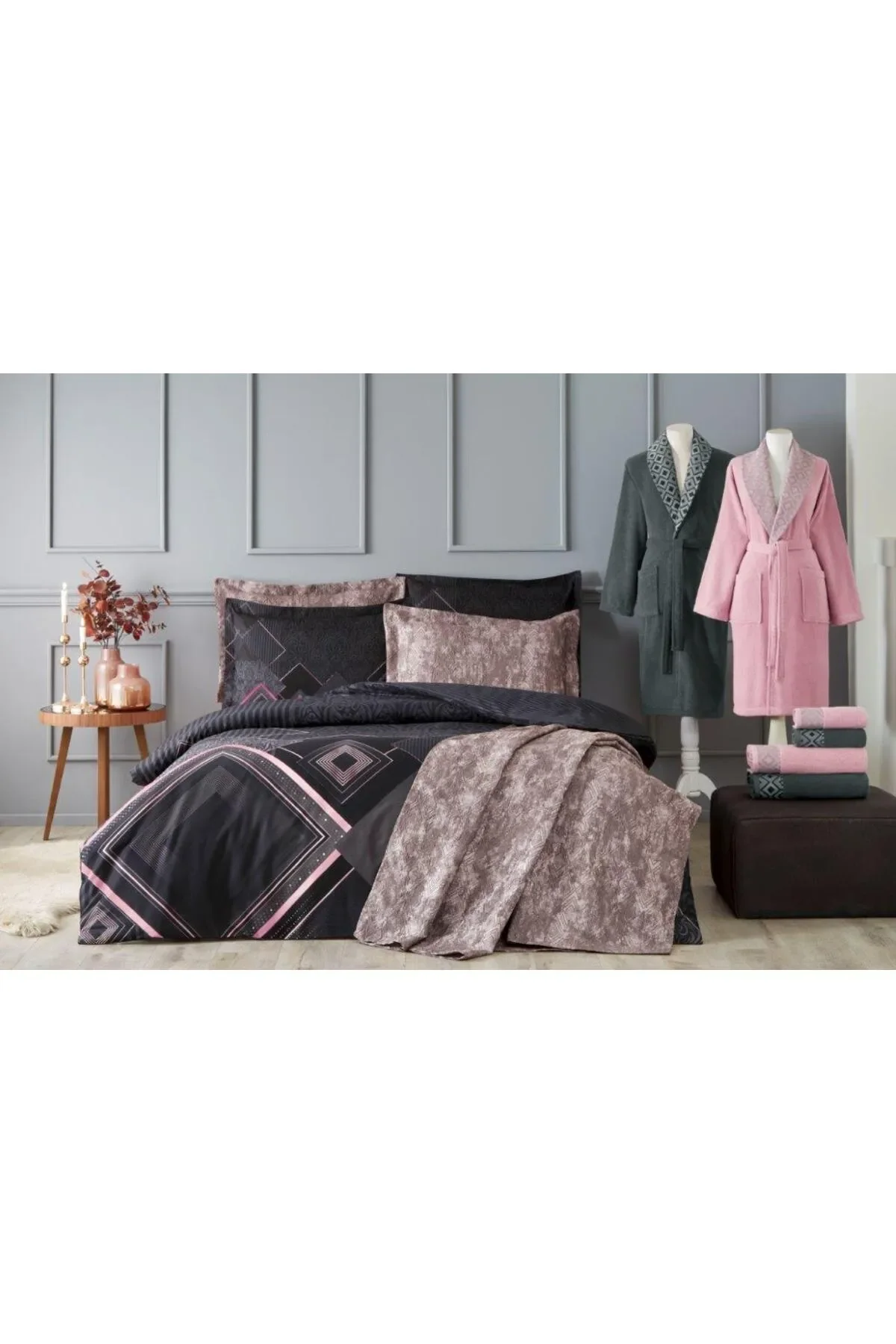 NİVEMESHOME SNAZZY BLACK CONCEPT SET DAILY TRUSSEAU SET ÖZDİLEK