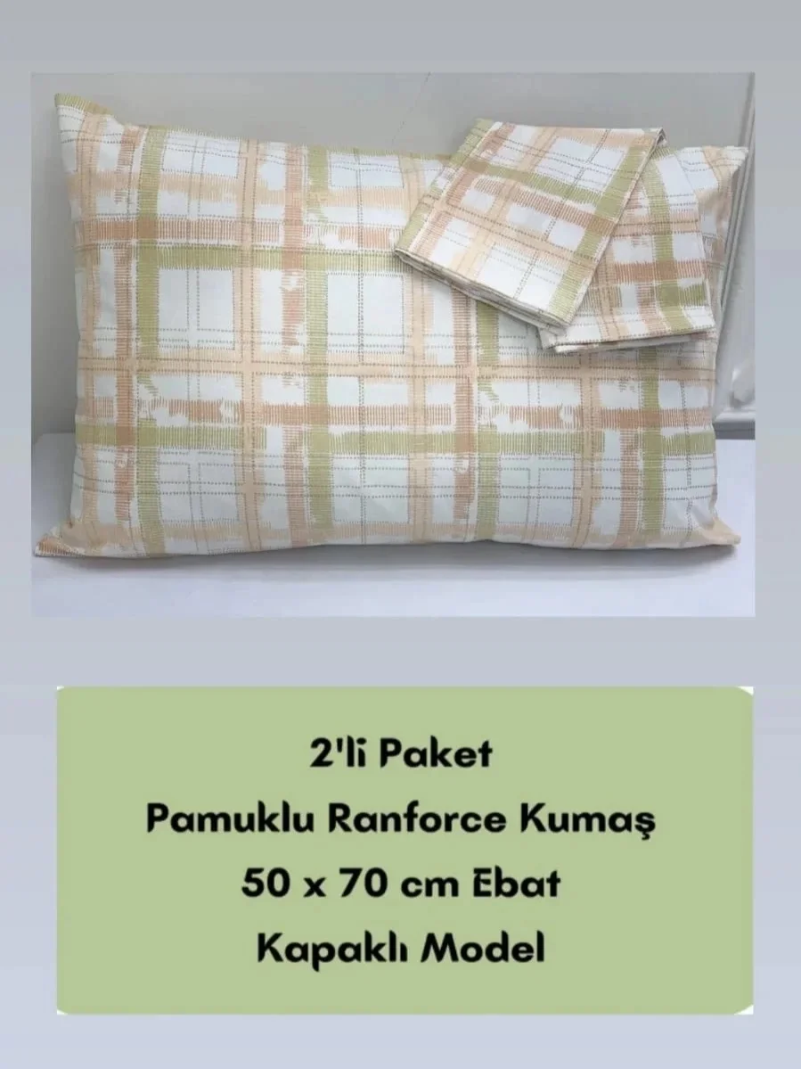 NİVEMESHOME SALMONE TARTAN FANTASIA COPPIA DI FEDERE PER CUSCINI 50X70