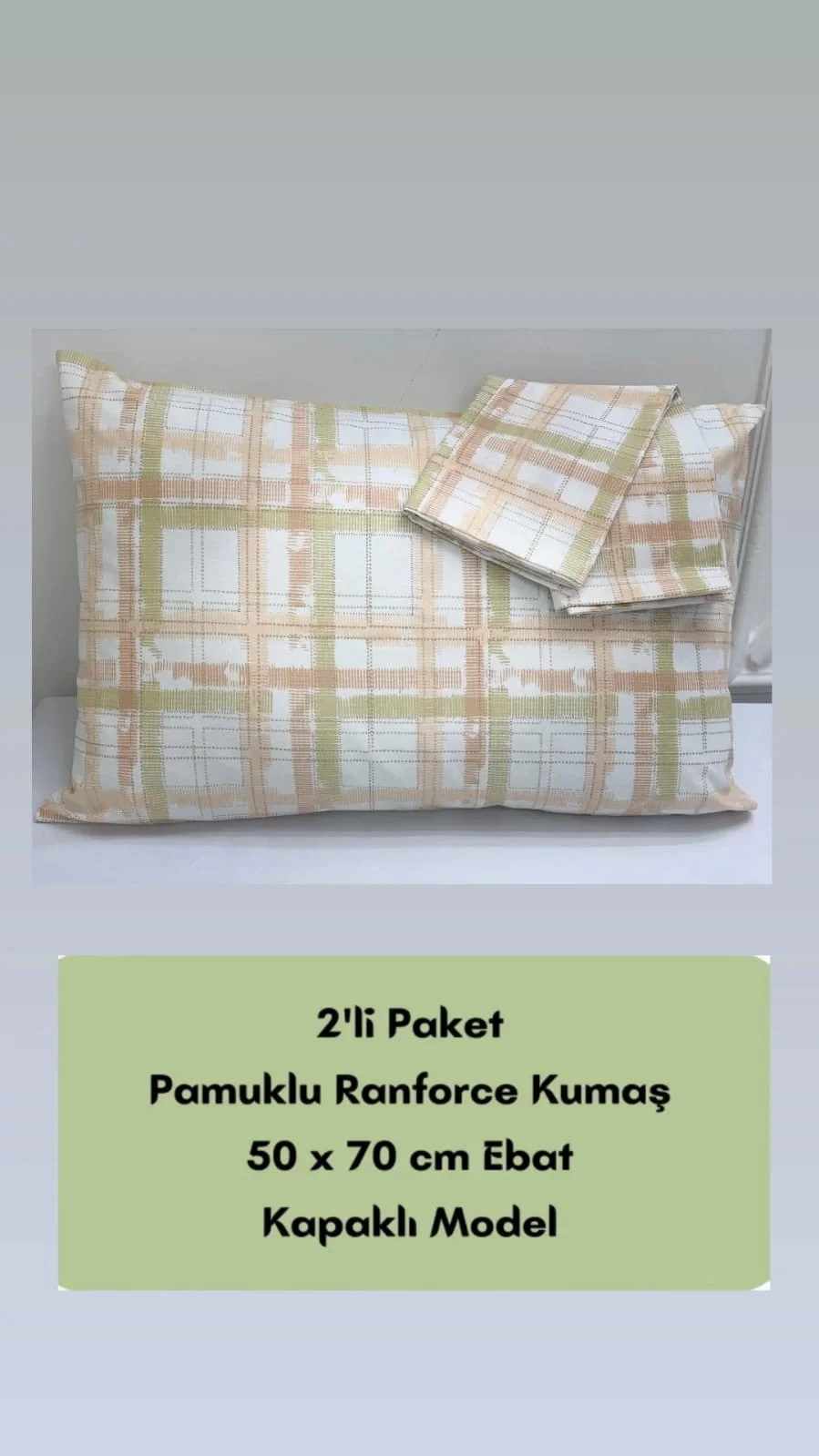NİVEMESHOME SALMON PLAID 2 PIECE PILLOW COVER 50X70