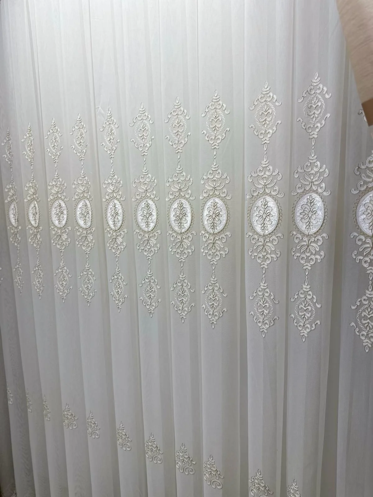 NİVEMESHOME STAR 2027 GOLD DETAYLI 1/3 DENSELY PLEATED TULLE CURTAIN APM