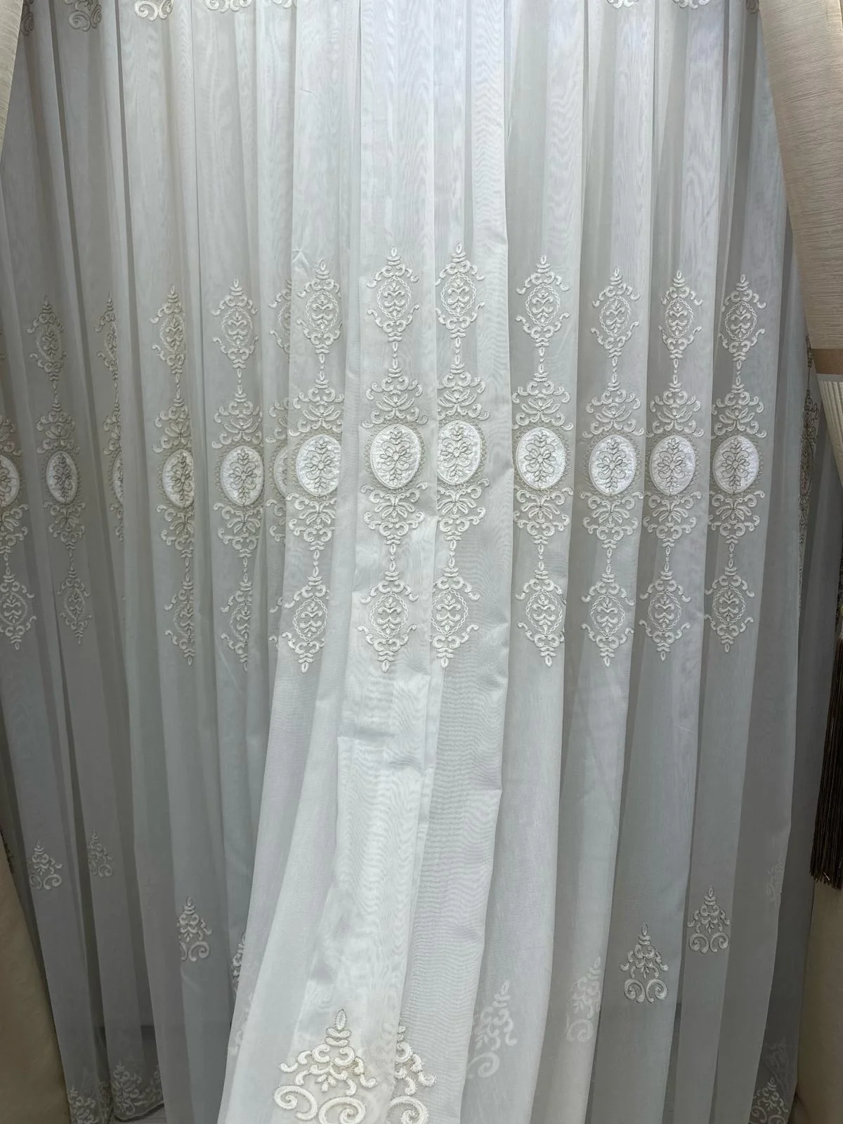 NİVEMESHOME STAR 2027 GOLD DETAYLI 1/3 DENSELY PLEATED TULLE CURTAIN APM