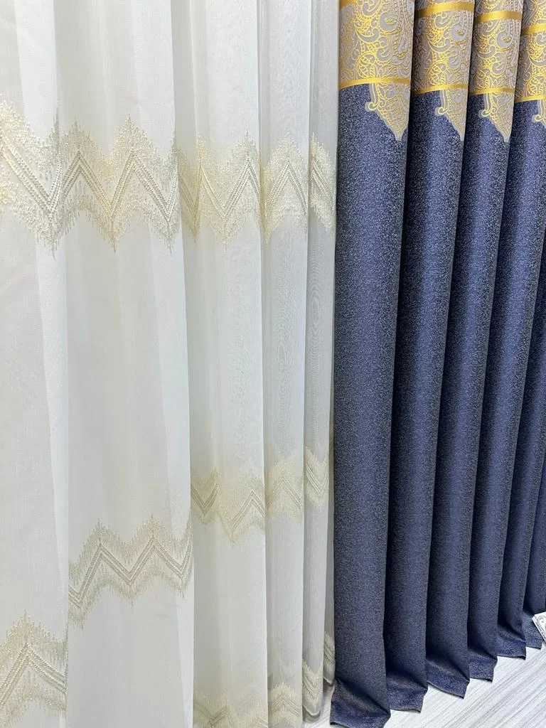 NİVEMESHOME STELLA ALTIN DOKULU B121546 1/3 SIK PİLELİ TÜL PERDE APM