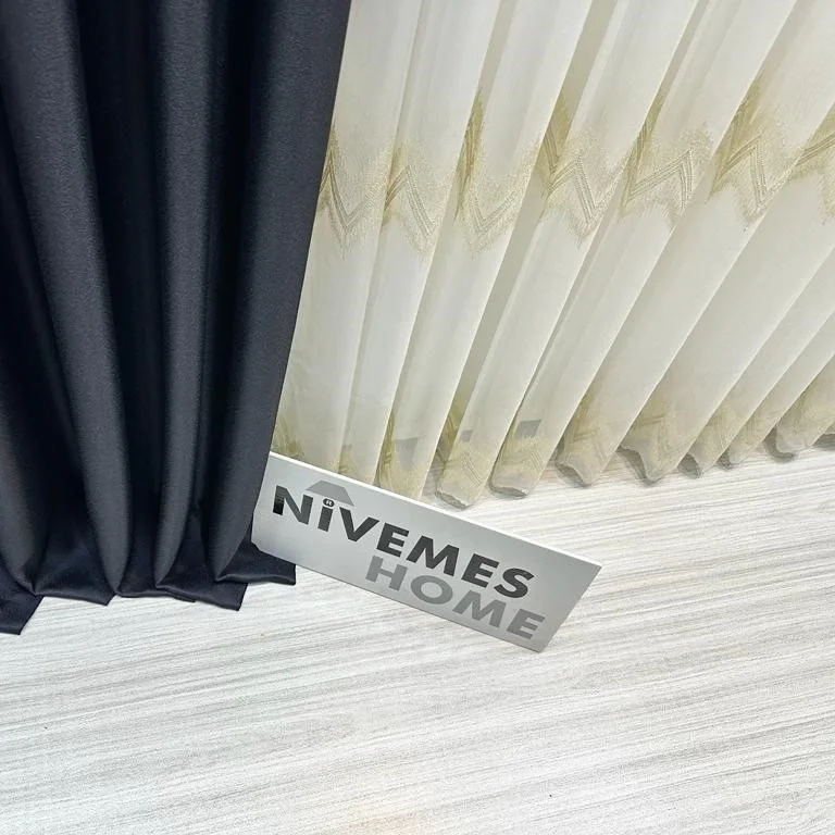 NİVEMESHOME STELLA ALTIN DOKULU B121546 1/3 SIK PİLELİ TÜL PERDE APM