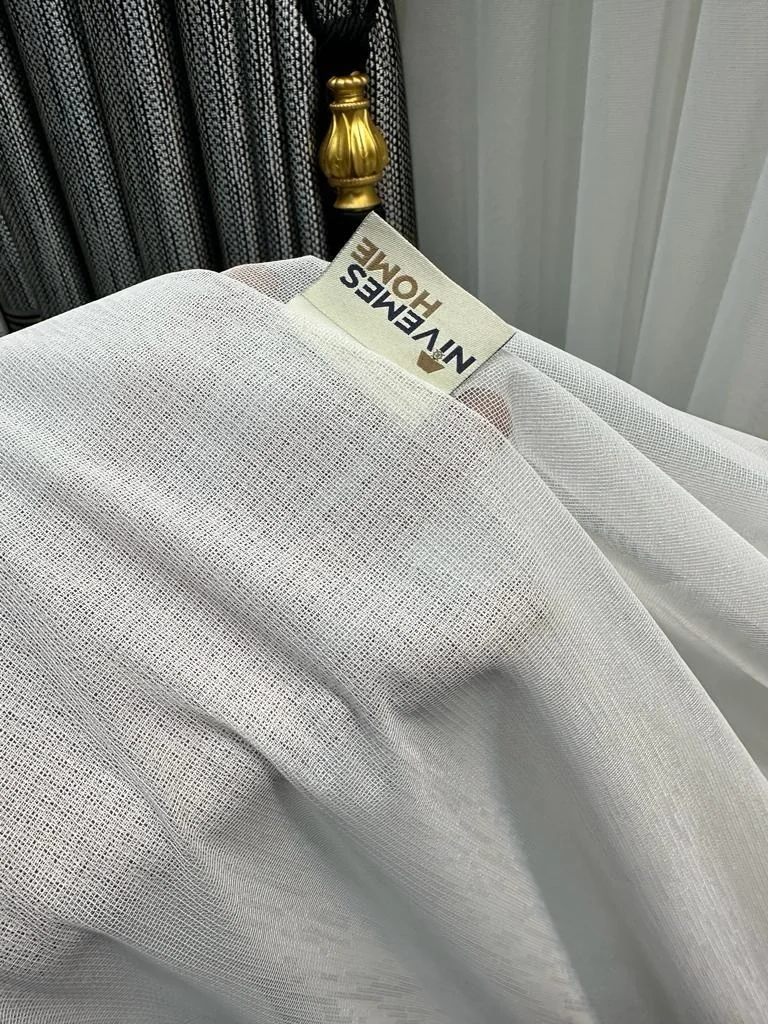 NİVEMESHOME TESLA WHITE GROUND 1/3 DENSE PILE TULLE CURTAIN APM