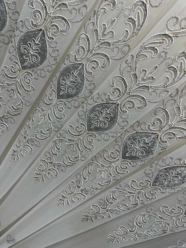 NİVEMESHOME URANYUM V-6113 PLISADO APRETADO DETALLE PLATA TUL DE CORTINA APM