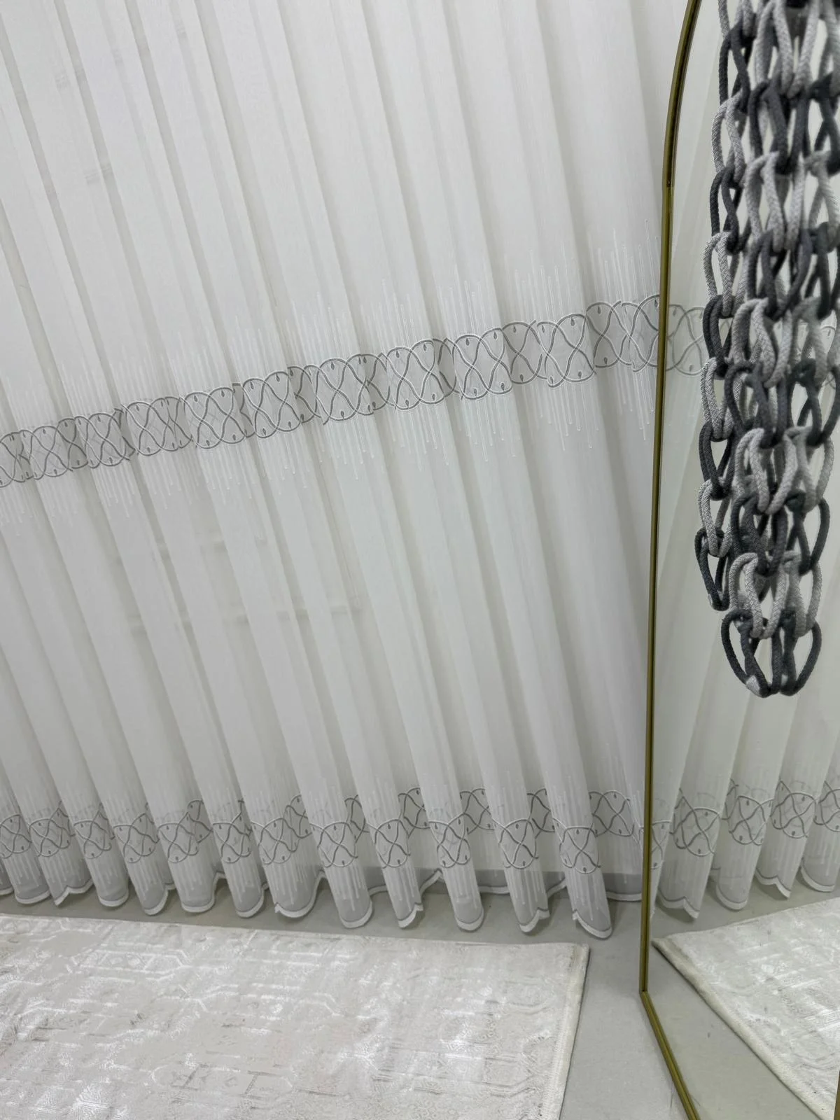 NİVEMESHOME V-105 MARİNA GÜMÜŞ  1/2,5 PİLELİ  BAMBU TÜL PERDE