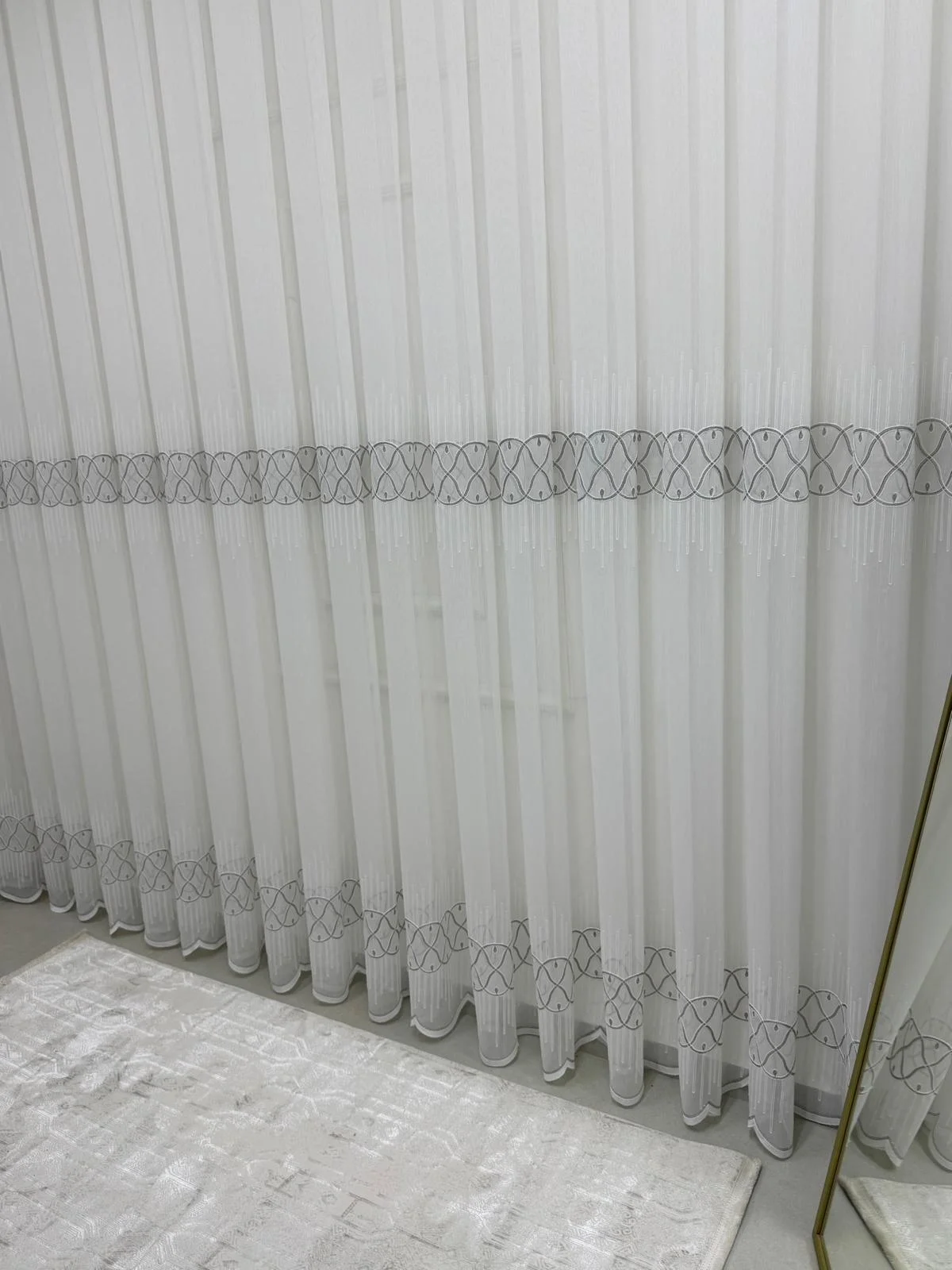 NİVEMESHOME V-105 MARİNA GÜMÜŞ  1/2,5 PİLELİ  BAMBU TÜL PERDE