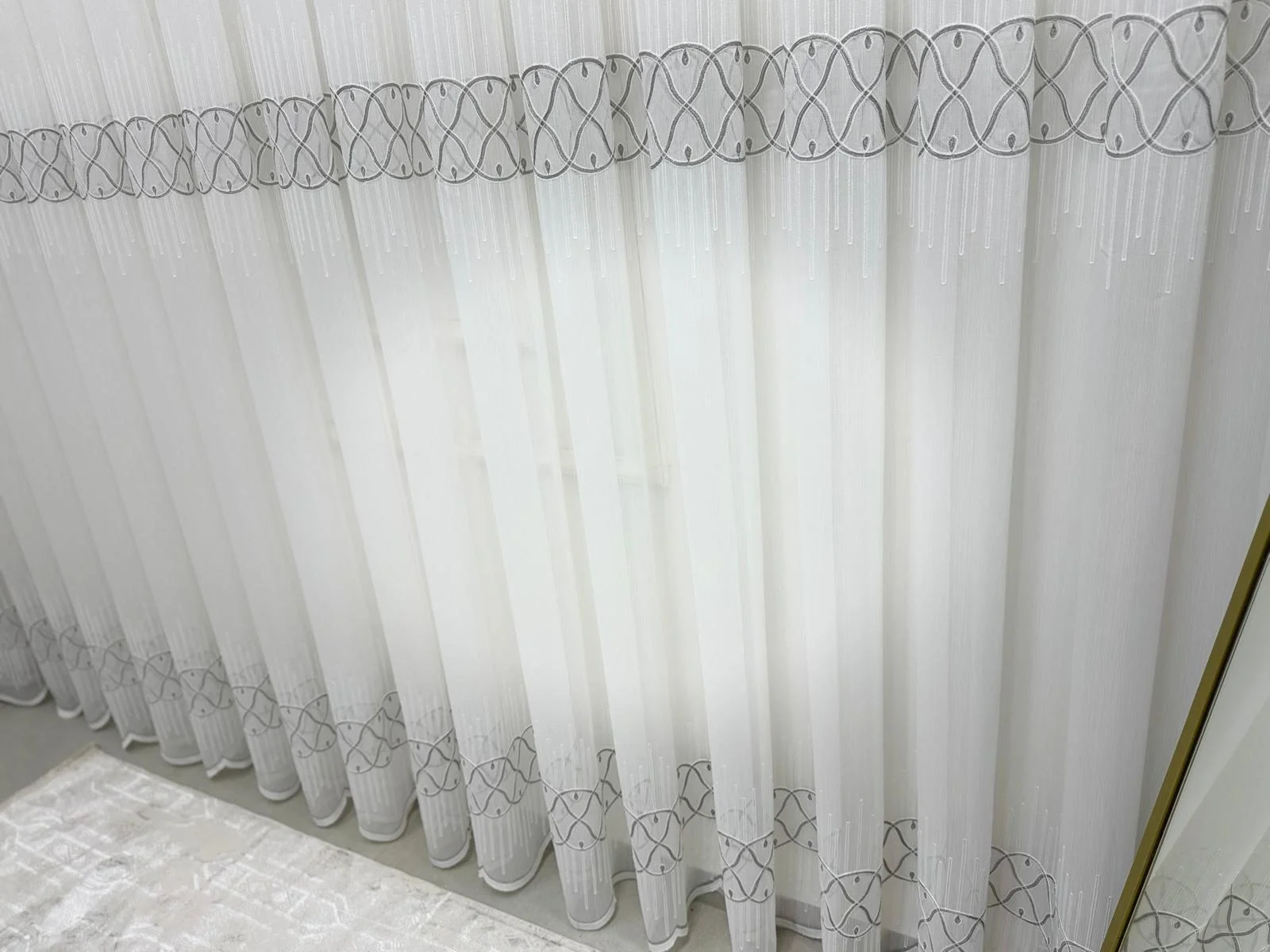 NİVEMESHOME V-105 MARİNA GÜMÜŞ 1/3 BAMBU TÜL PERDE