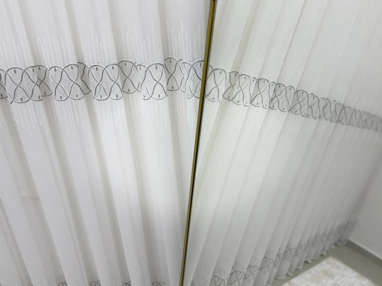 NİVEMESHOME V-105 MARİNA GÜMÜŞ 1/3 BAMBU TÜL PERDE