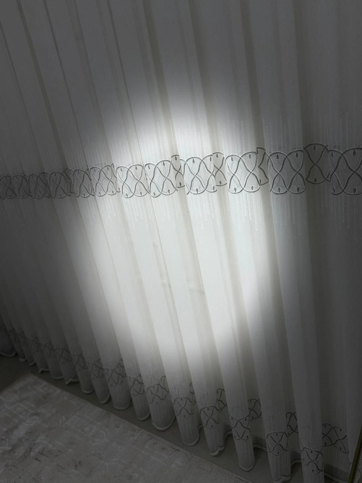 NİVEMESHOME V-105 MARİNA GÜMÜŞ 1/3 BAMBU TÜL PERDE