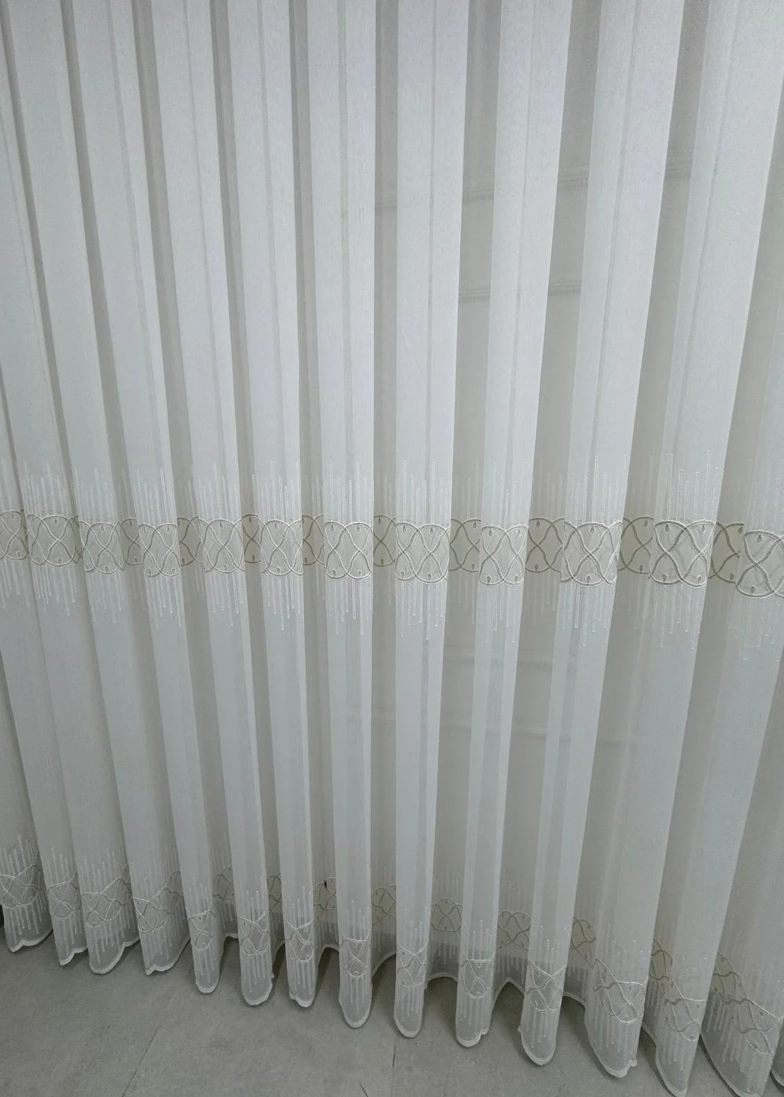 NİVEMESHOME V-117 MARİNA GOLD 1/2,5 BAMBU TÜL PERDE