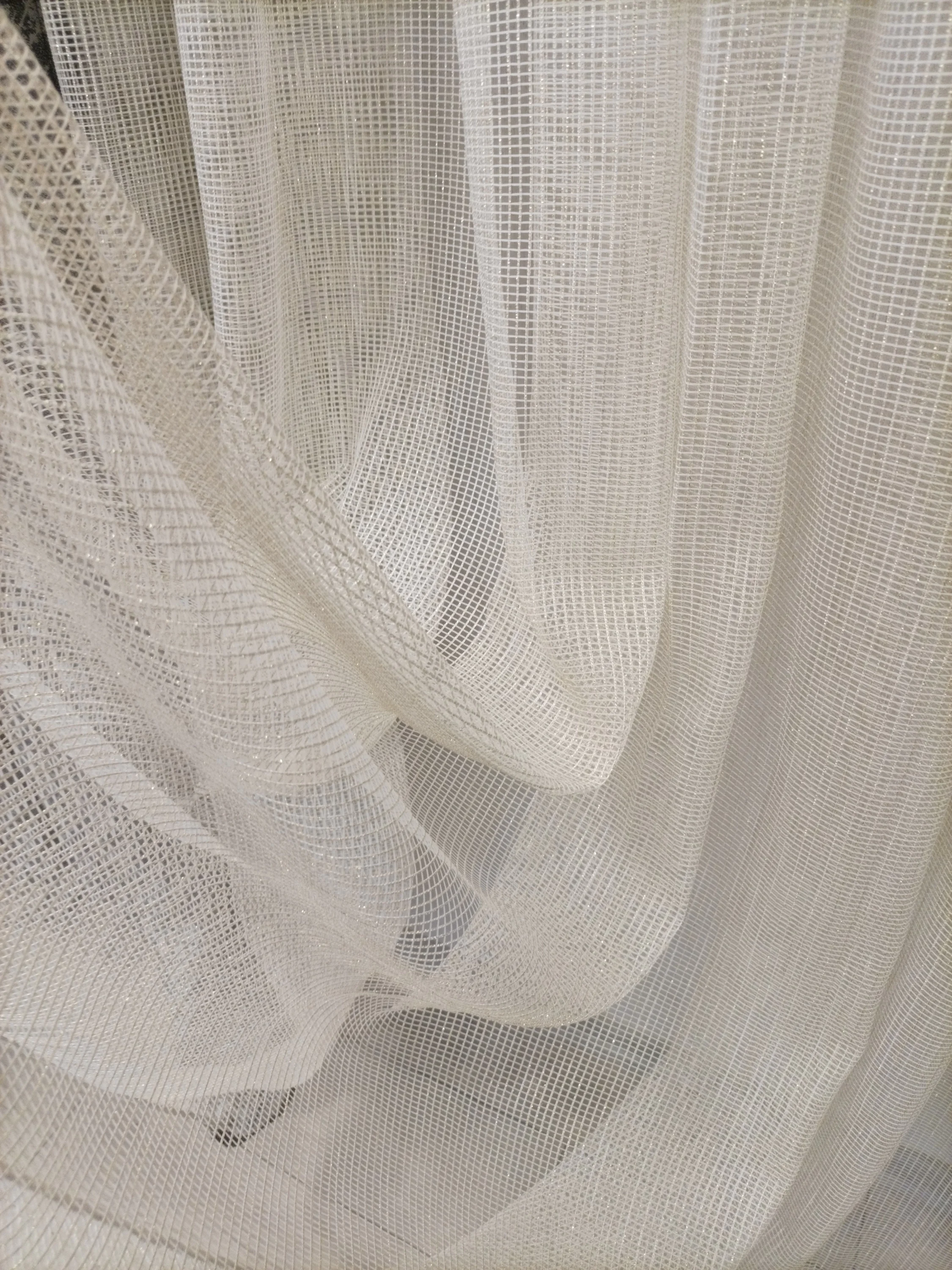 NİVEMESHOME VALDA SQUARE PATTERNED 1/3 DENSE PILE TULLE CURTAIN APM