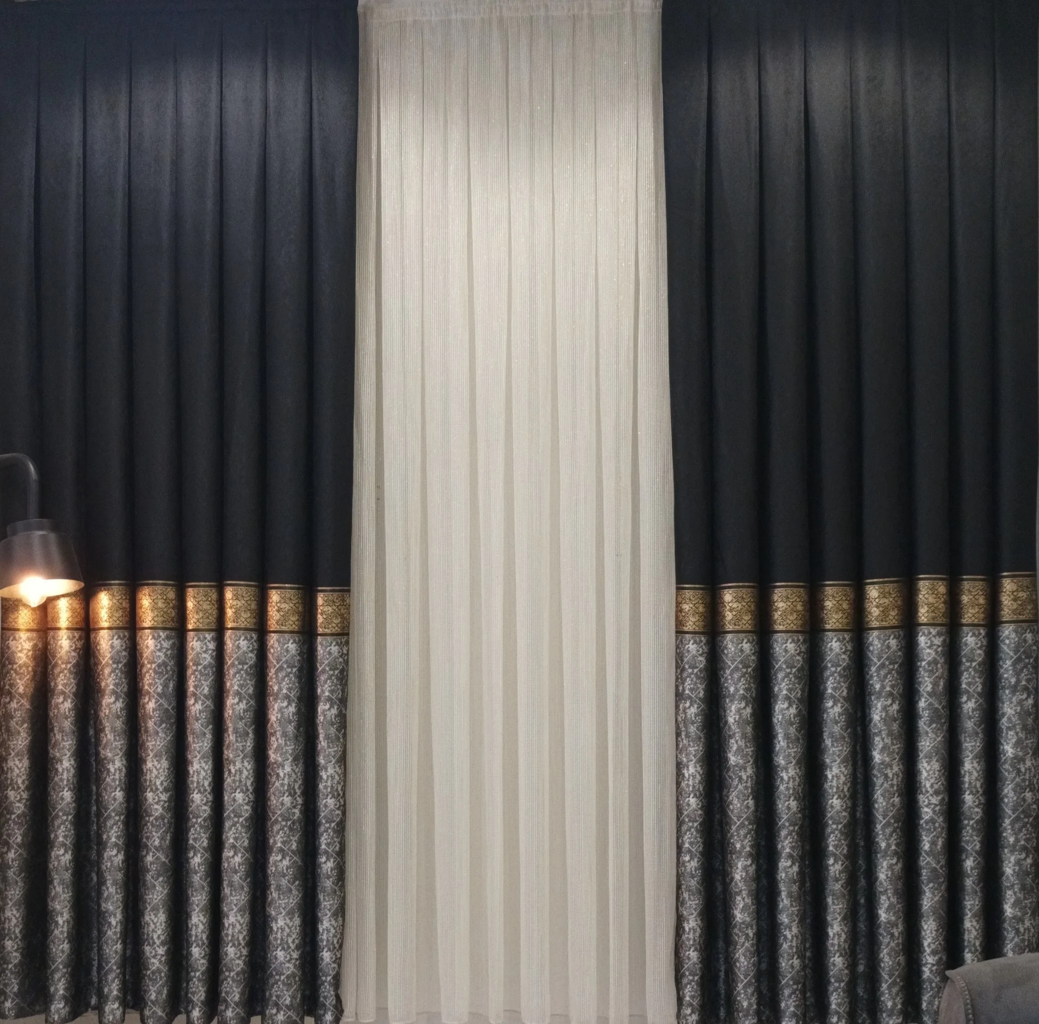 NİVEMESHOME VALDA SQUARE PATTERNED 1/3 DENSE PILE TULLE CURTAIN APM