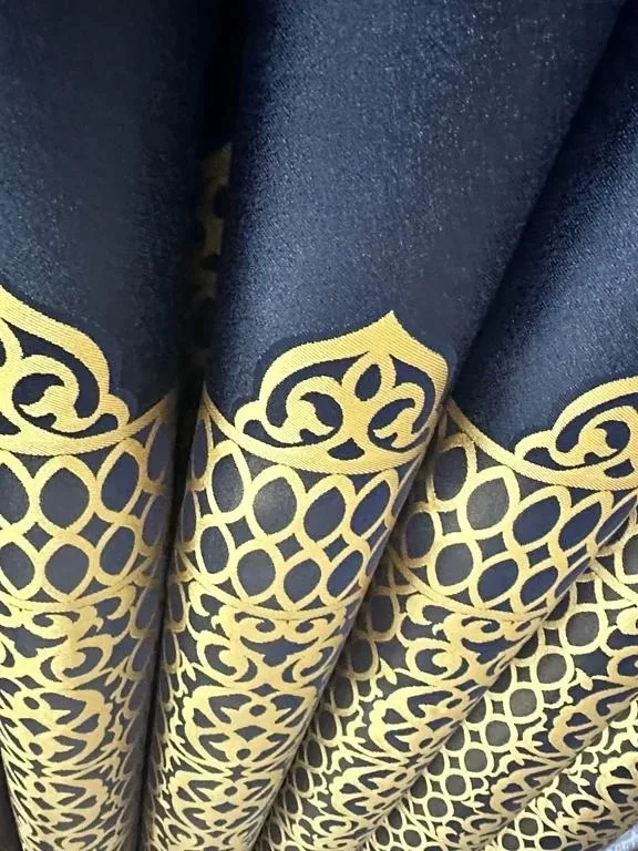 NİVEMESHOME VINTAGE DARK BLUE-GOLD 1/3 HEAVY PILE BACKGROUND CURTAIN APM