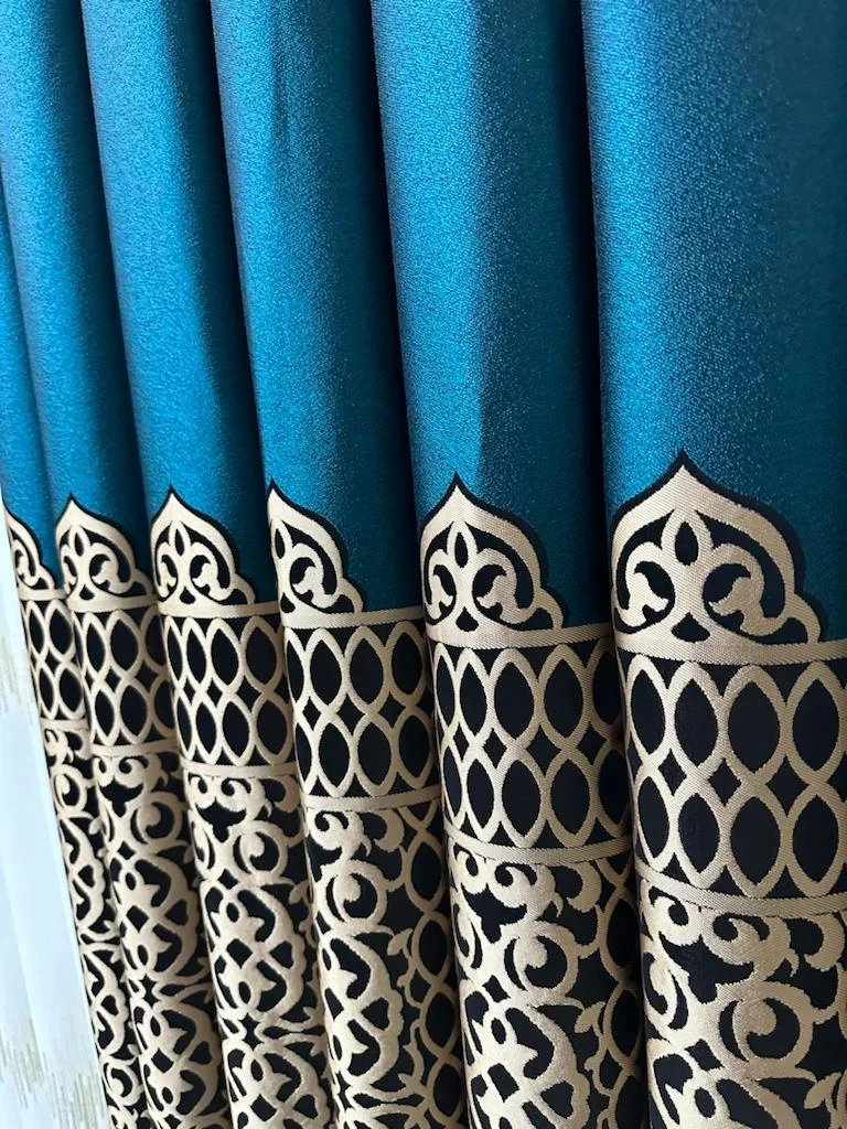 NİVEMESHOME VİNTAGE YEŞİL-GOLD V-901 1/3 SIK PİLELİ Занавеска APM