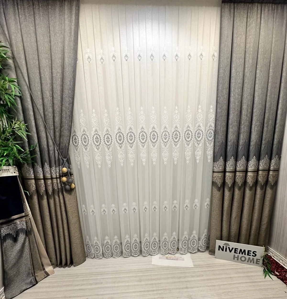 NİVEMESHOME YAREN 1/3 SIK PİLELİ TÜL PERDE APM