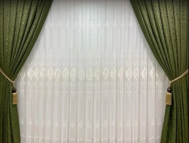 NİVEMESHOME NEW GROUND EMBROIDERED 1/3 DENSE PILE TULLE CURTAIN APM
