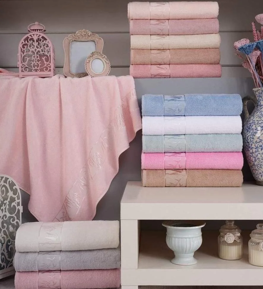 NURPAK ŞEKER PEMBE BAMBU BANYO HAVLUSU