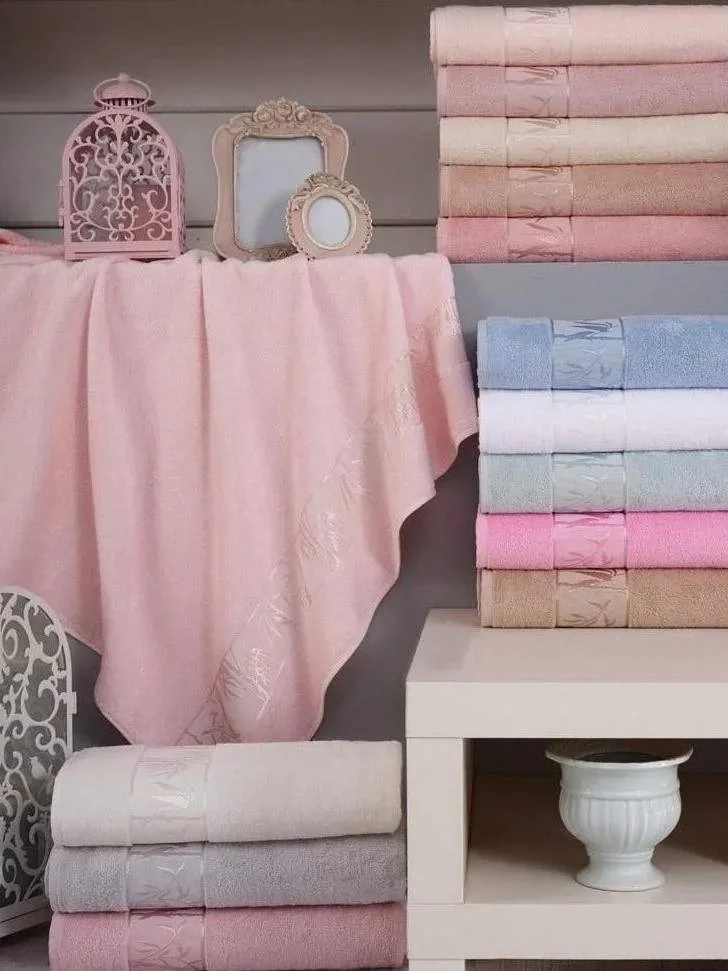 NURPAK ŞEKER PEMBE BAMBU BANYO HAVLUSU