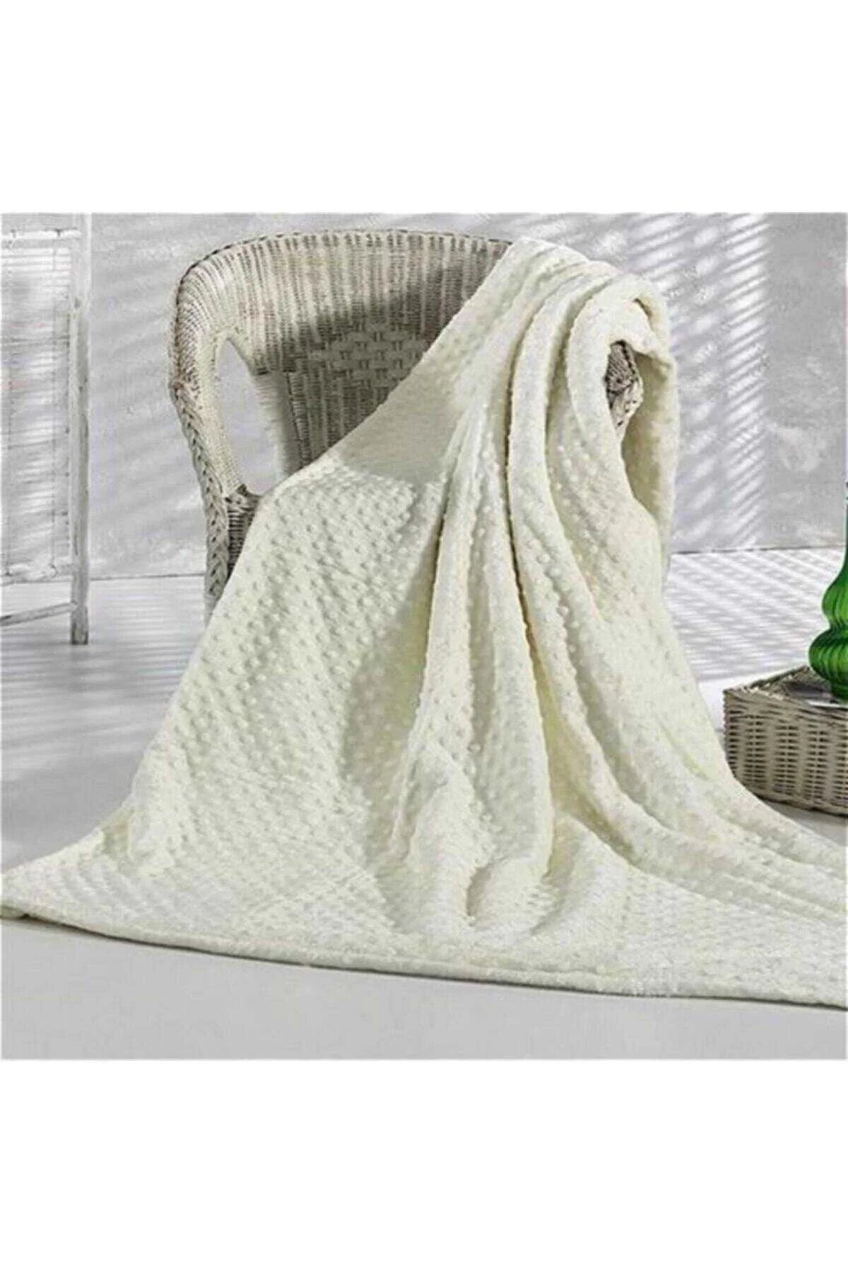 PEARLY BONE DOUBLE BEDBUD SOFT BLANKET MERINO