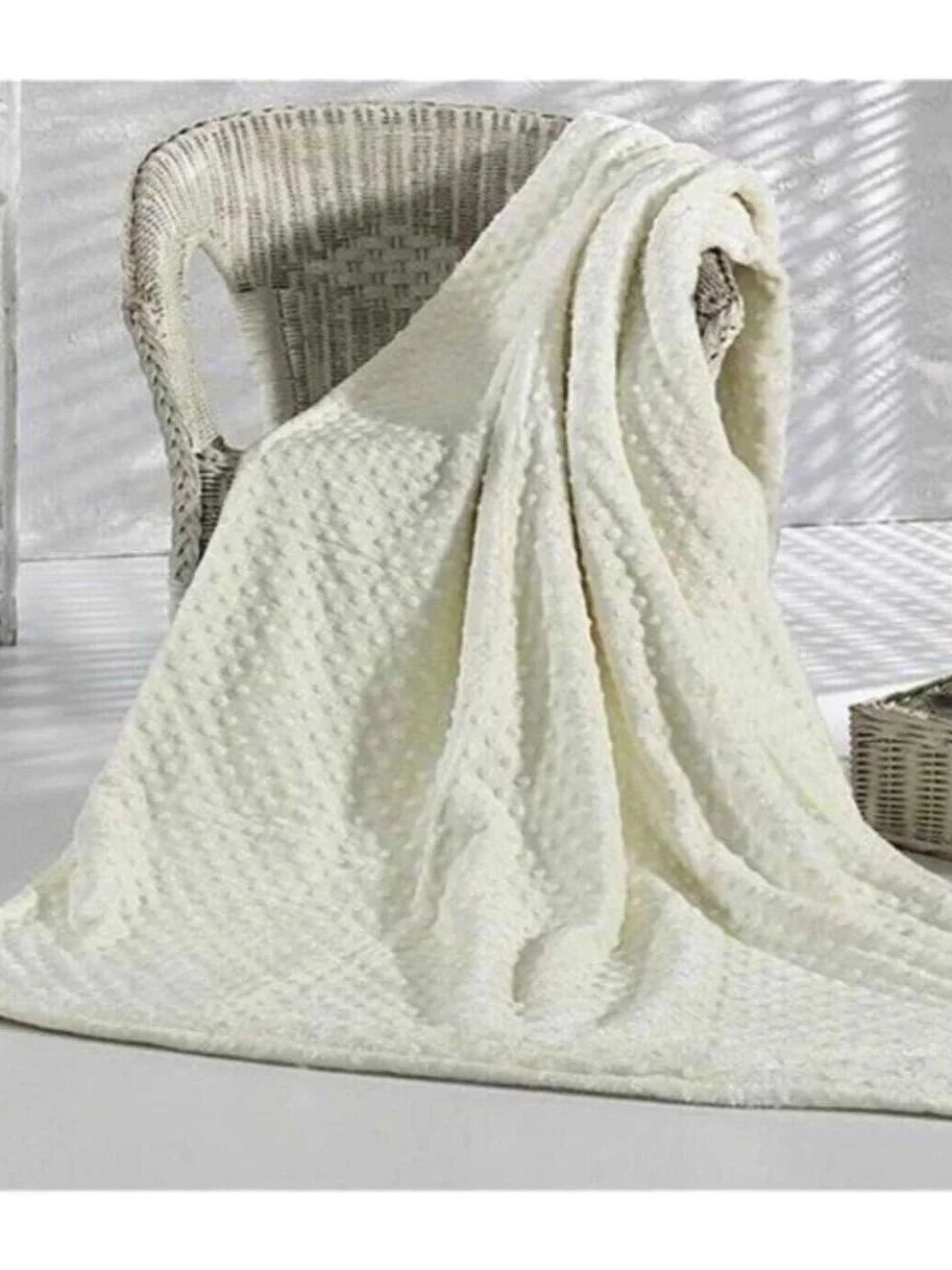 PEARLY BONE DOUBLE BEDBUD SOFT BLANKET MERINO