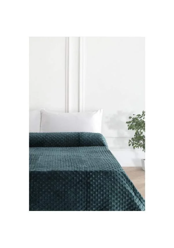 PEARLY PETROL BLUE DOUBLE-SIDED BUD SOFT BLANKET MERINO