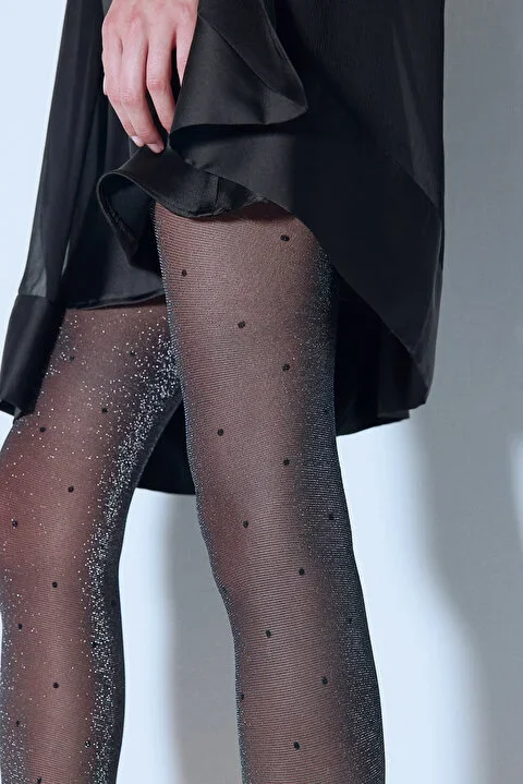 PENTİ SHINY STIL SIYAH S/M DESNLİ КОЛГОТКИ