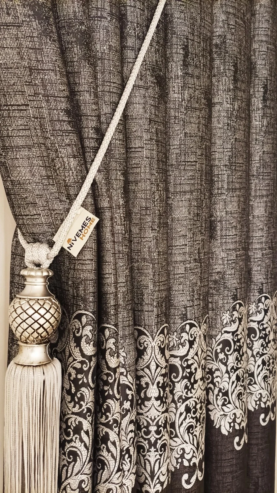 SERVI ANTHRACITE 1/3 PILE BACKGROUND CURTAIN APM