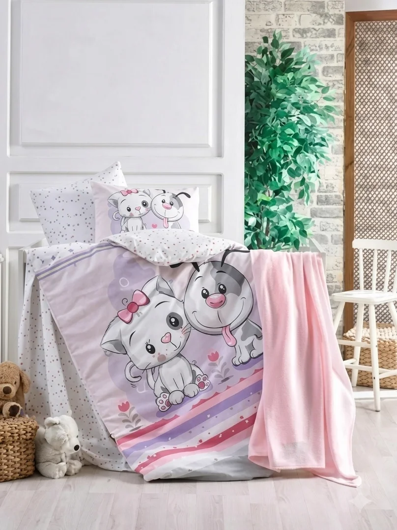 CROWN CRYSTAL BESTIES GIRL BAMBOO KNIT BABY SET