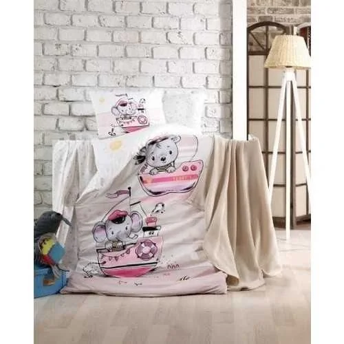 TAÇ KRİSTAL SEİLLİNG PEMBE BAMBU ÖRGÜ BEBEK SETİ