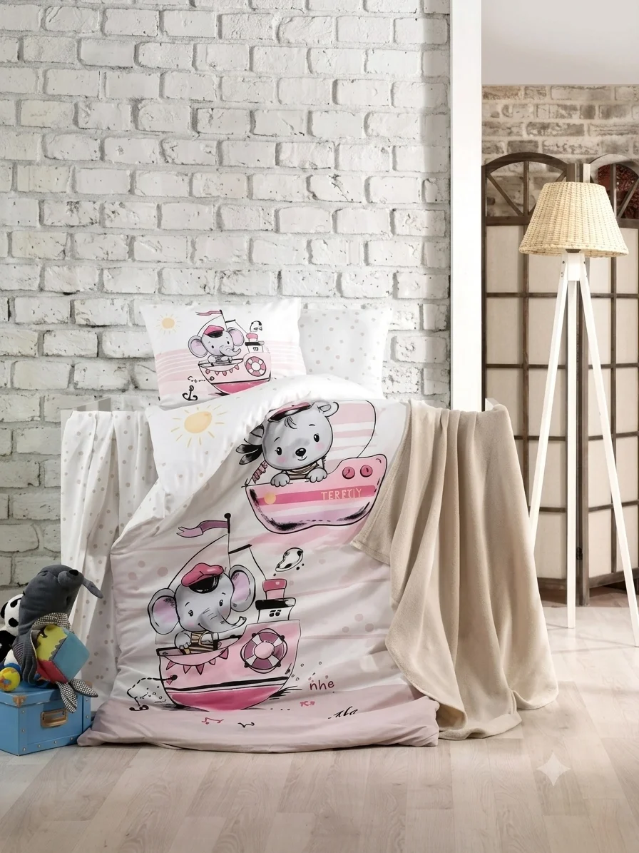 CROWN CRYSTAL SAILING PINK BAMBOO KNIT BABY SET